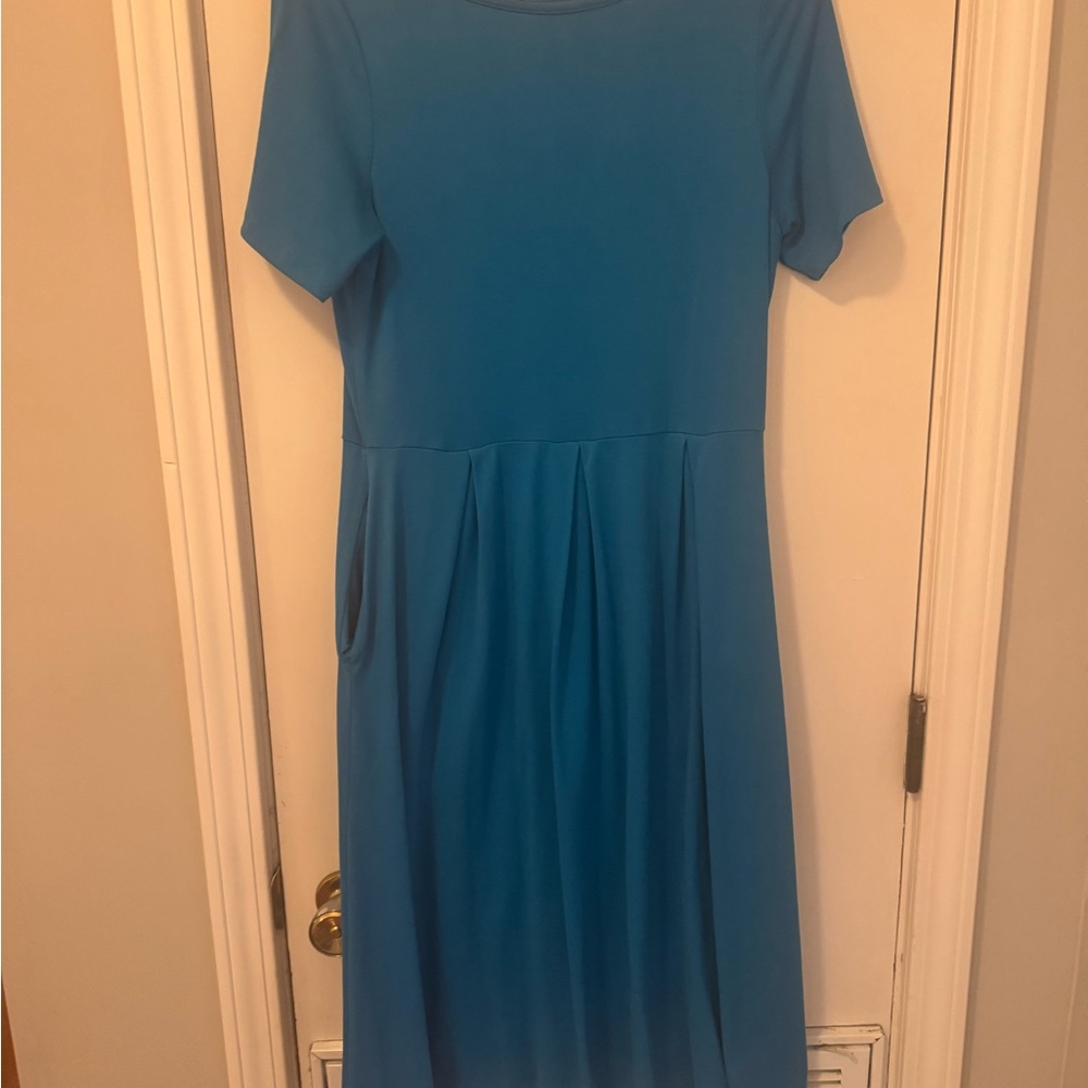 24/7 Comfort Apparel Vibrant Blue Midi Dress